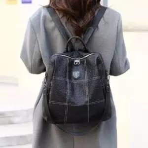 [블로썸스틸][블로썸스틸] 인조가죽 스티치 블랙 백팩 ELG-233 (29951025A)