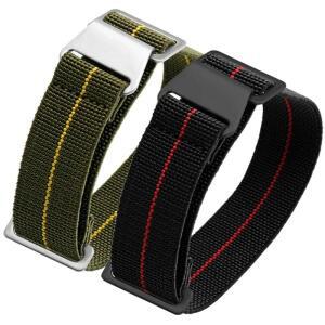 60년대 프랑스군 낙하산 탄성 나일론 시계 밴드 남성용 범용 SmartWatch 손목 스트랩 20mm