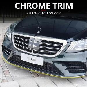 2018-2020 W222 메르세데스 벤츠 호환용 S450 앞 범퍼 크롬 몰딩 트림 스트립 2228857600