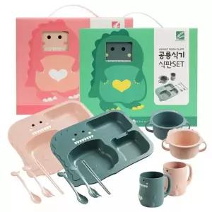 유아 어린이 공룡 실리콘 식판 컵 이유식 용기 이유식기 어린이집