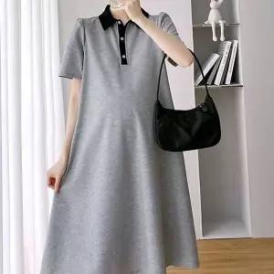 TBZ 데일리 디자인 카라 단추 원피스 배색 임산부