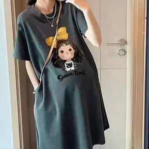TBZ 라운드넥 데일리 임산부 편안한 스타일 여성 디자인