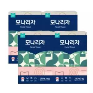 모나리자 미용티슈 부드러운 각티슈 280매 3입 4팩 BNS