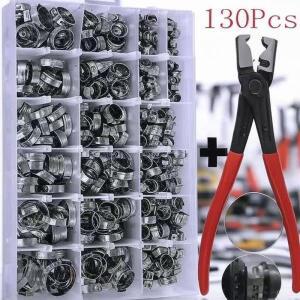 45/80/130pcs 스테인레스 스틸 이어 클램프, 웜 드라이브 연료 및 물 파이프  1pc