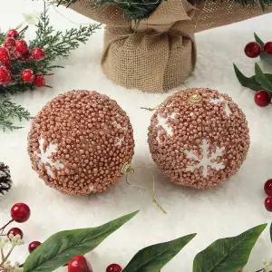 로즈골드 글리터 장식볼 2p세트(10cm) (눈결정)