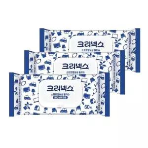 [NS홈쇼핑]크리넥스 소프트 엠보싱 물티슈 60매 x 3팩 BIG&WIDE[36125231]