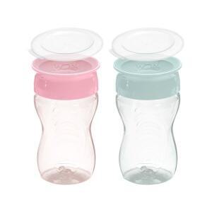 [와우컵]일반형 트라이탄 2개세트 296ml (스노우) 흘림방지 자기주도 아기컵 어린이집 (뚜껑포함)