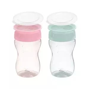 빨대컵 트라이탄 296ml 2개세트 스노우) 흘림방지 자기주도 아기컵 어린이집 뚜껑포함)