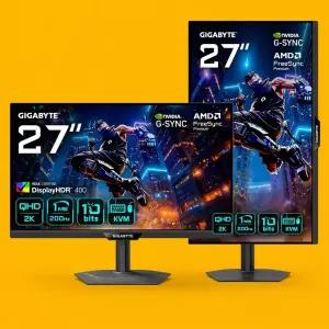 GIGABYTE M27Q2 QD 200Hz HDR KVM 피벗 세로 퀀텀닷 슈퍼스피드 IPS 게이밍 27인치 모니터 블랙