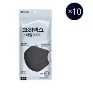 크리넥스 스타일국내생산 마스크플러스 블랙 대형 3p X 10EA