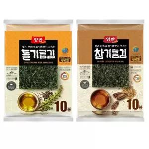 [동원 양반 김] 양반 들기름 20gx10 + 참기름 전장김 20gx10