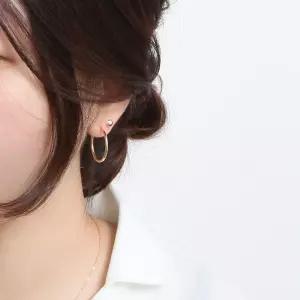 [굿야드] 14K 골드필드 기본 20mm 골드 파이프 후프 링 귀걸이
