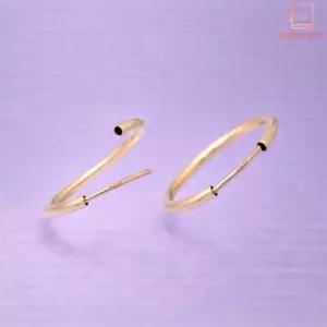 파이프 귀걸이 14k 골드 필드 후프 링 기본 원 이어링 20mm