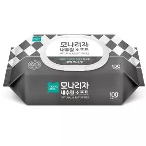 내추럴소프트 물티슈 100매(캡형/모나리자)