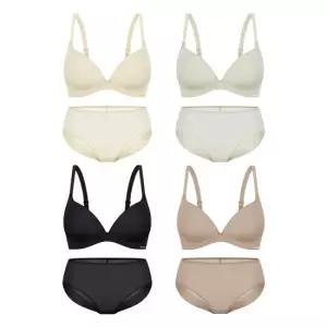 [Wonderbra] 퓨징 볼륨 노와이어 브라팬티 8종세트 크림+그린+토프베이지+블랙 WBW6M11121448_T