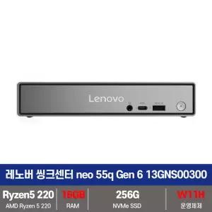 레노버 씽크센터 미니PC neo 55q Gen 6 13GNS00300 R5 220 SSD256G/16G변경/W11H 설치 시리얼포트 - KW