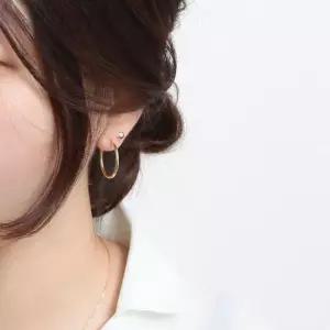 기본귀걸이 골드필드 기본 골드 파이프 후프 링 귀걸이 14K 20mm