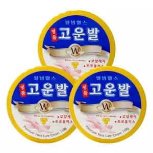 웰빙헬스 고운발 110g x 3개 풋크림 뒷꿈치 각질 발각질제거 명품고운발 고운발파랑 발크림