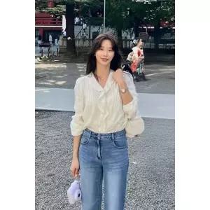 [롯데백화점]시슬리 벤틀리 프릴 핀턱 블라우스SAWS49631
