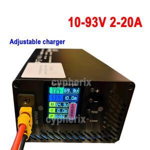 10 93V 2 20A 30A 조절식 충전기 48V 24V 36V 72V 58.4V 87.6V 84V 58.8V 54.6V 67.2V 71.4V 15A 10A 리튬인산철 LiFePO4 리튬 이온 배터리