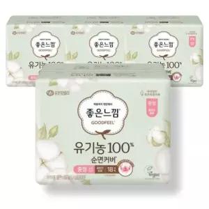 좋은느낌 순면커버 울트라슬림 중형 18개 x 4팩