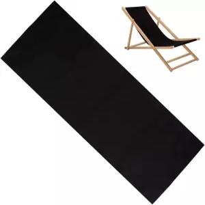 GORGECRAFT 120x43.5cm 두꺼운 비치 슬링 체어 교체용 캔버스 야외 라운지 커버 교체품 블랙 휴대용 기대는