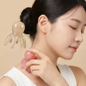 괄사 문어 헤어 얼굴 미니 빗 안마기 어깨 머리 목 휴대용 지압기 마시 지기