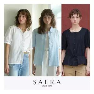 세라 SAERA 퓨어 코튼 아일렛 자수 블라우스 3종 세트
