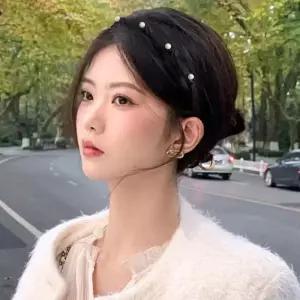 [룽스_6816]슬림 블랙 포인트 진주 보석헤어밴드 헤어