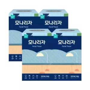 모나리자 미용티슈 300매 3입 4개 총12개 각티슈 휴지