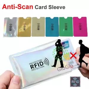 10pcs 스캔 카드 슬리브 자기 도난 방지 RFID/NFC 스캐닝 알루미늄 호일 안전 은행 ID 홀더