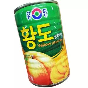 슬 유동 황도복숭아캔 400g 24개 간식