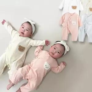 (올핀)우주복 꼬미패치 순면 긴팔 배냇우주복 205298