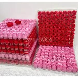 DIY 선물 상자 장식 - 베이스가 없는 3겹 장미 인공 비누 꽃 25개/로트