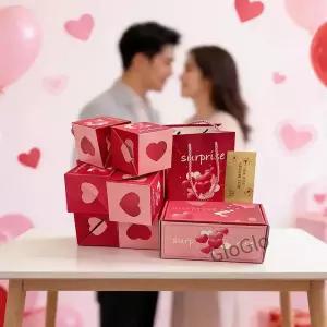 서프라이즈 점핑 레드 봉투 선물 상자 DIY 폭발 바운스 박스 돈 및 사진용 로맨틱 생일 발렌타인데이 Z6H2