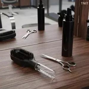 J 1개입 헤어 브러쉬 리필 가능 액체 물 패들 빗 정전기 방지 부드러운 스타일링 마사지 가정용