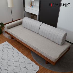 앳홈 시에스타 원목 아쿠아텍스 데이베드 소파베드+매트+원형쿠션+등쿠션2개