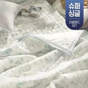 화창한 꽃무늬 여름 듀라론 냉감 모달 차렵 이불 먼지없는 침구 슈퍼싱글 SS 침대 패드세트