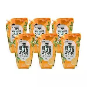 엘지생활건강 퐁퐁 오렌지향 친 환경 주방세제 리필 1.2L 6개 Ss