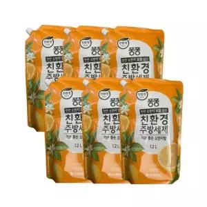 퐁퐁 주방세제 오렌지 향 1.2L x 6개