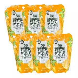 퐁퐁 친환경 주방세제 오렌지향 리필 1.2L 6개