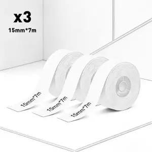 3PK Marklife P12 라벨 용지 연속 스티커 15mm x 7m 방수 인쇄 프린터 용 자체 접착