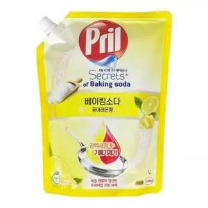 주방세제리필형 프릴 베이킹소다 퓨어레몬향 주방세제 리필 - O 1L