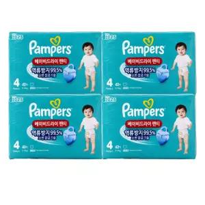 팸퍼스 2025 베이비드라이 팬티형 기저귀 4단계 42매 X 4팩