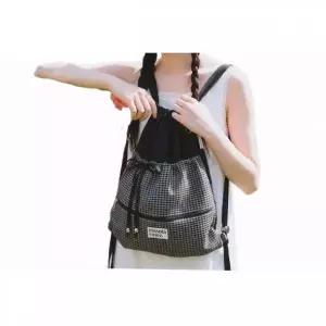 [매장정품] 마스마룰즈 Ribbon gym sack_Check black 3900858