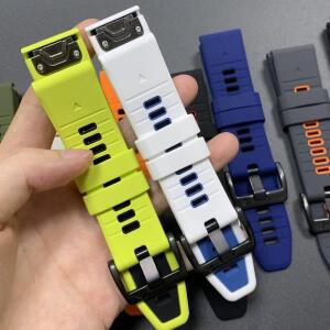 호환 22mm 스포츠 실리콘 스트랩 가민 엔듀로/에픽스 디센트 G2 택틱스 8 포러너 970/피닉스 7X/7 프로 8x