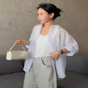 디케트 쿨 스트라이프 실크 셔츠 (2 color) 살안타템!