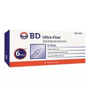 BD 울트라파인 인슐린 주사기 0.5cc 31G 6mm 100개입