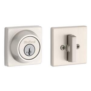 Kwikset 660 시리즈 세트 잠금 손잡이가 새틴 스마트키 리키 입구 방지 내부 전면 피크 핸들 있는 도어 외관 세트 보안 니켈 데드볼트 사각