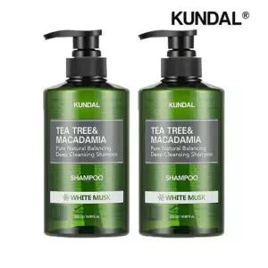 쿤달 티트리 앤 마카다미아 딥 클렌징 지성 샴푸 화이트머스크 500ml x2개 50749992)